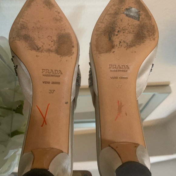 Prada Cream Beaded Mules - Picture 6 of 6